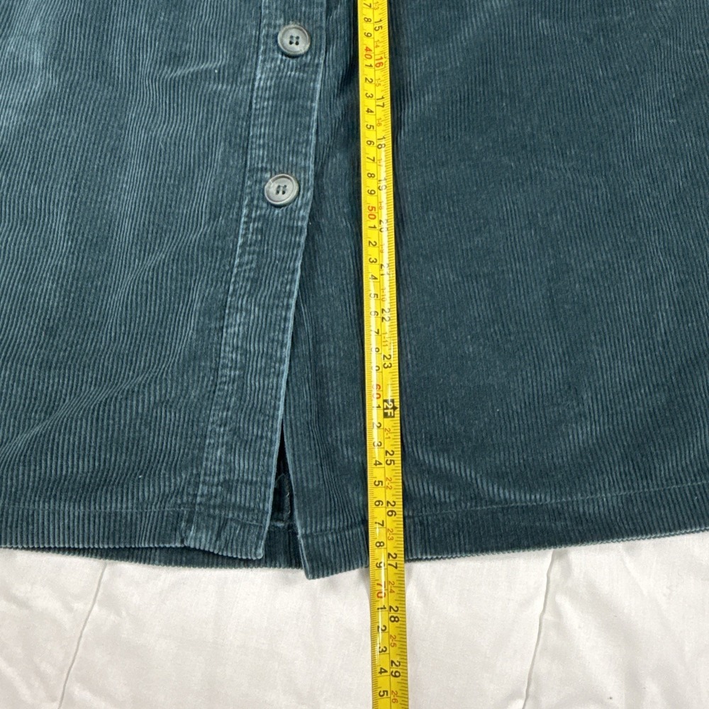 Vintage Liz Claiborne Corduroy Front Button Midi A Line Skirt Size 6 Green - Picture 4 of 7